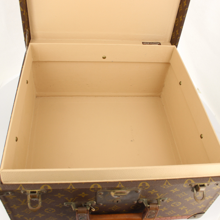 Louis Vuitton hat box in monogram canvas and natural leather - Detail D2