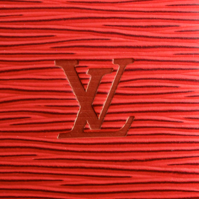 Sac à main Riviera en cuir épi rouge - Detail D3