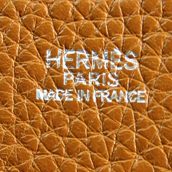Borsa Hermes Evelyne modello piccolo in pelle togo marrone - Detail D3
