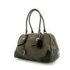 Prada handbag in khaki canvas and black leather - 00pp thumbnail