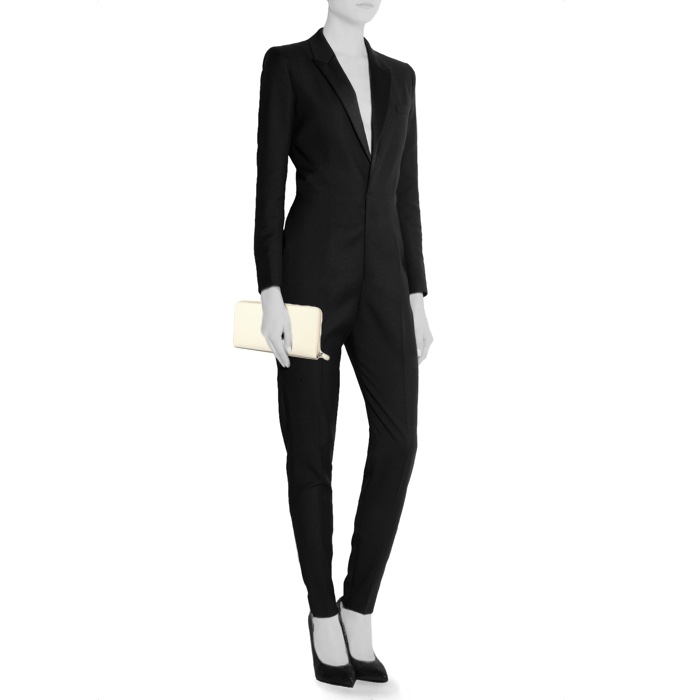 Portefeuille Prada en cuir beige - Detail D1