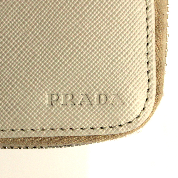 Prada Wallet in beige leather - Detail D3