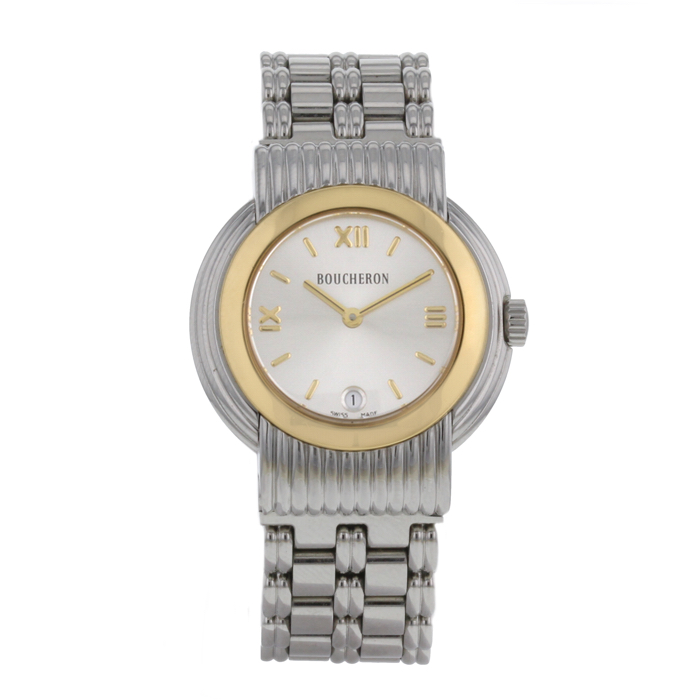 Boucheron watch in gold and stainless steel - Detail D2