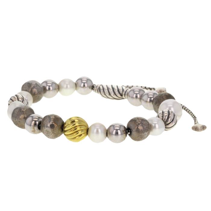 Bracciale David Yurman Spiritual Beads in oro giallo,  argento e perla coltivata