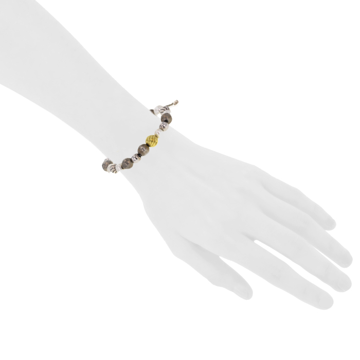 Bracelet David Yurman Spiritual Beads en or jaune, argent et perles de culture - Detail D1