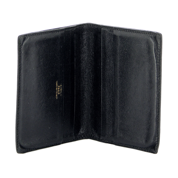 Porte-cartes Hermes en cuir noir - Detail D1