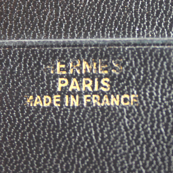 Porte-cartes Hermes en cuir noir - Detail D2