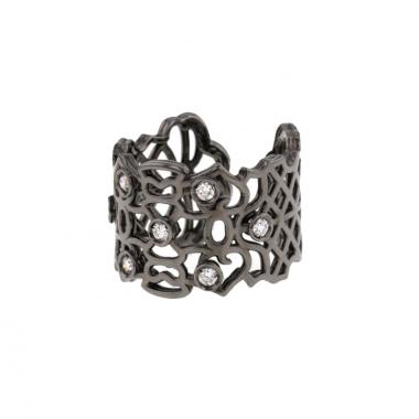 Bague Repossi Nérée en or noirci et diamants