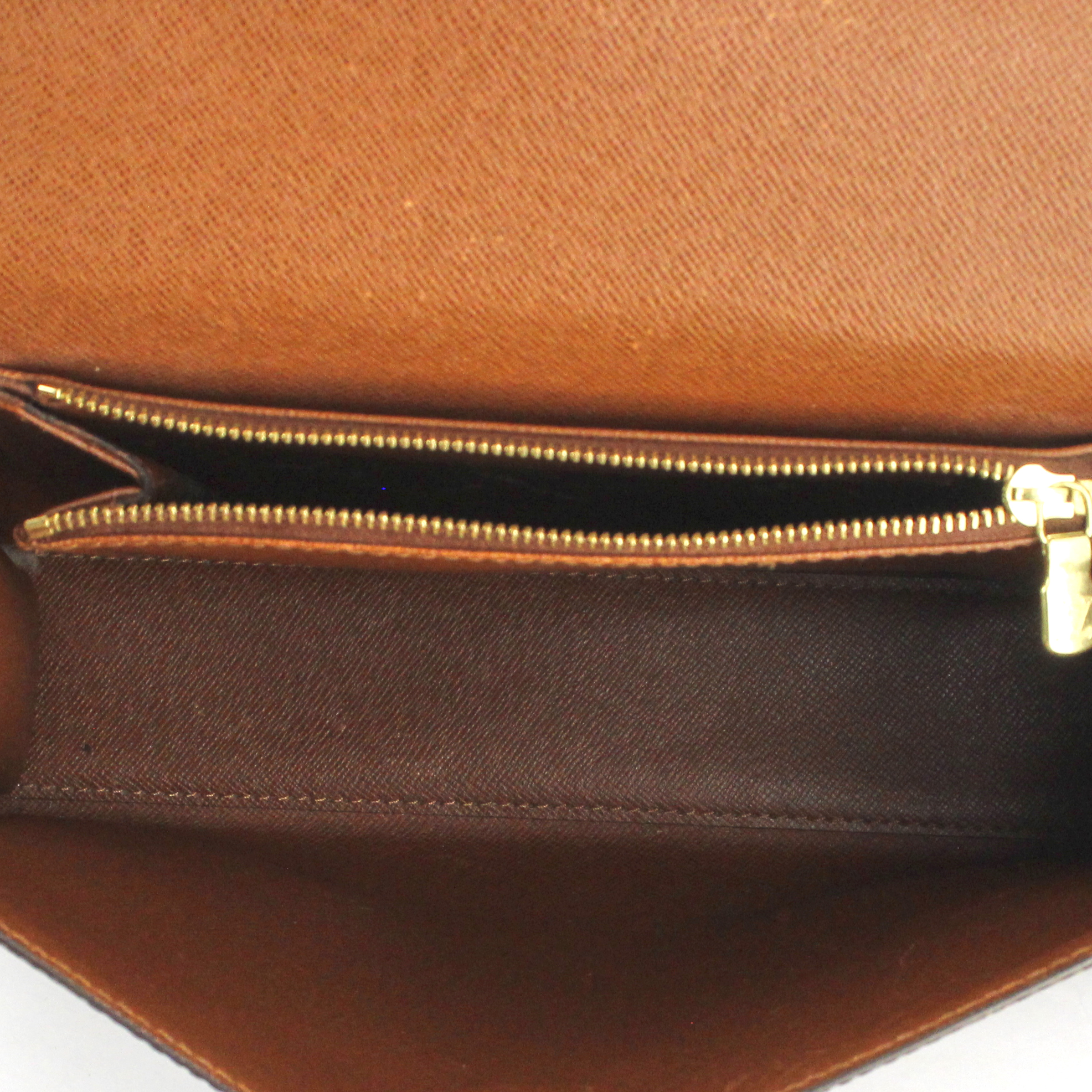 Handbag in monogram canvas and brown leather - Detail D2