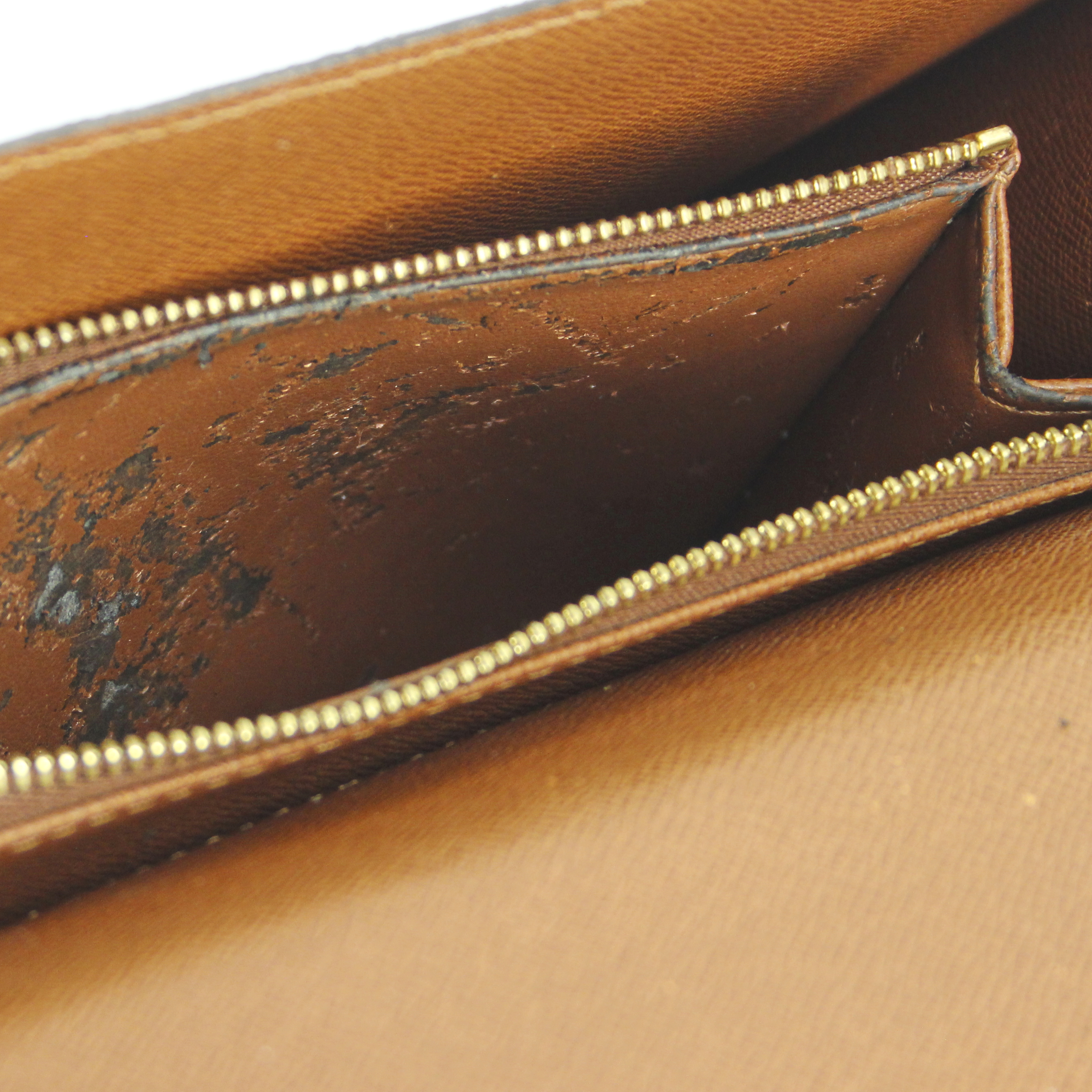 Handbag in monogram canvas and brown leather - Detail D3