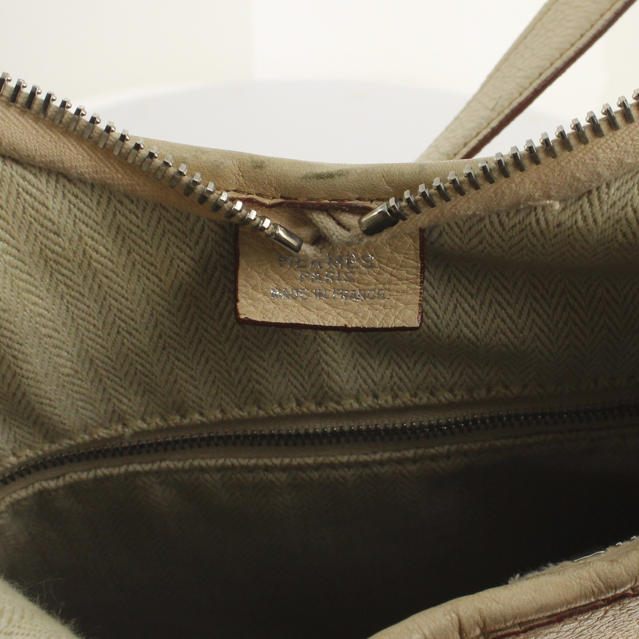 Borsa a spalla Massai in pelle beige - Detail D3