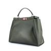 Fendi Peekaboo large model handbag in green leather - 00pp thumbnail