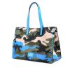 Handbag in camouflage canvas and blue leather - 00pp thumbnail