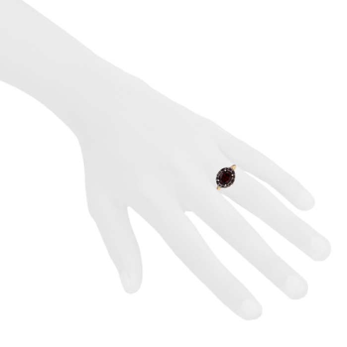 Bague Pomellato Tabou en or rose,  argent et grenats - Detail D1