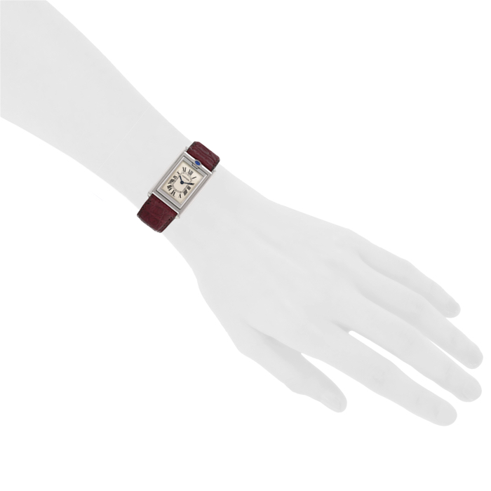 Montre Cartier Tank Basculante fin en acier Ref : 2386 Vers 2000 - Detail D1