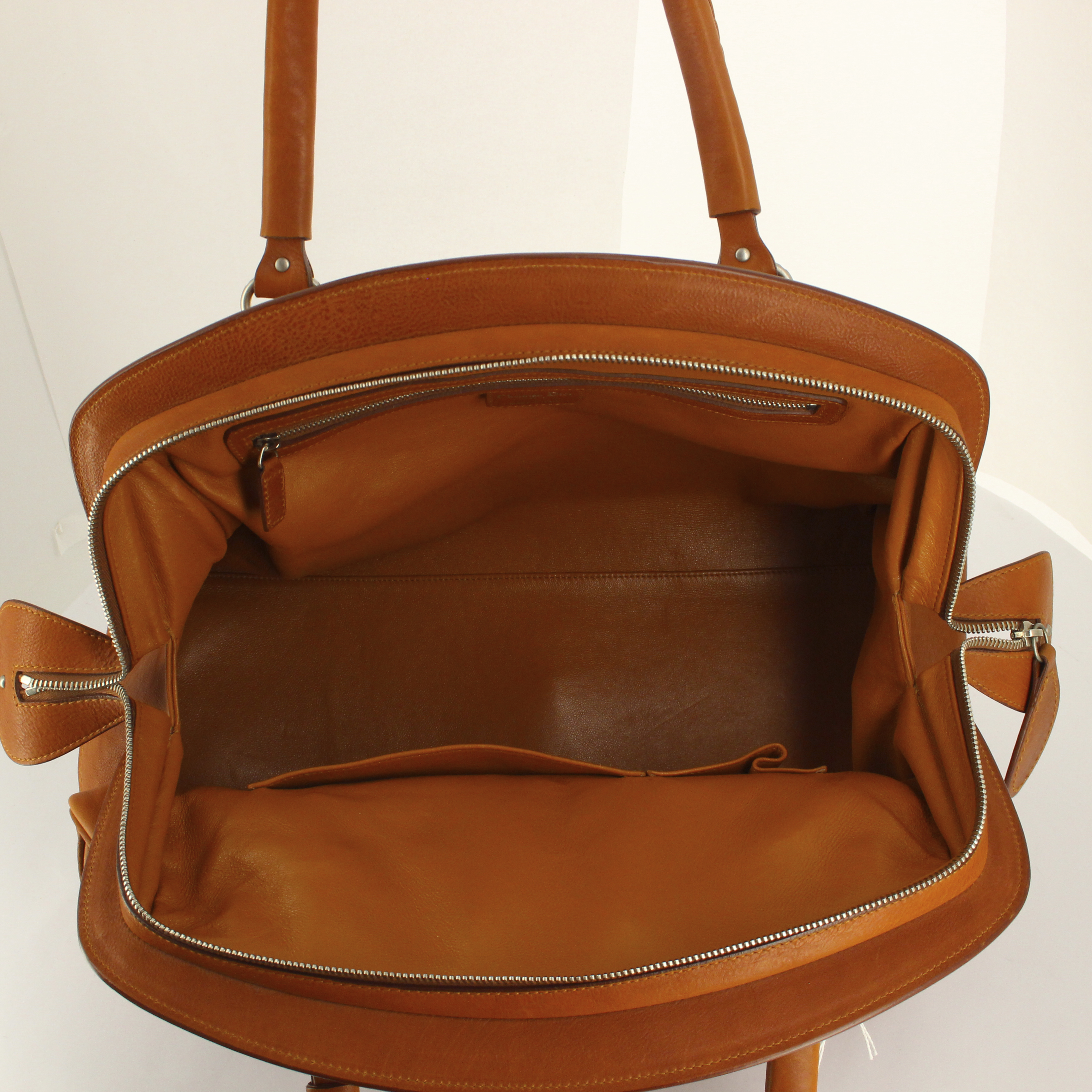 Dior large model handbag in orange leather - Detail D2