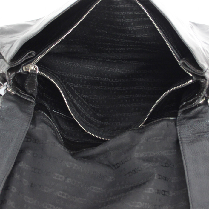 Sac à main Celine en cuir vernis marron - Detail D3