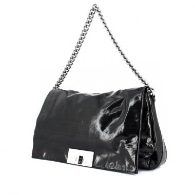 Borsa in pelle verniciata marrone