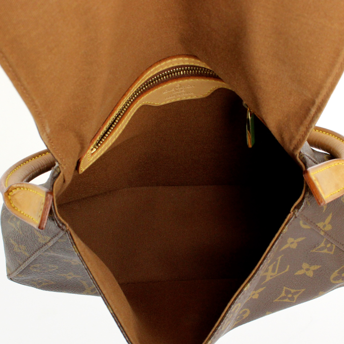 Borsa Louis Vuitton modello medio in tela monogram e pelle naturale - Detail D2