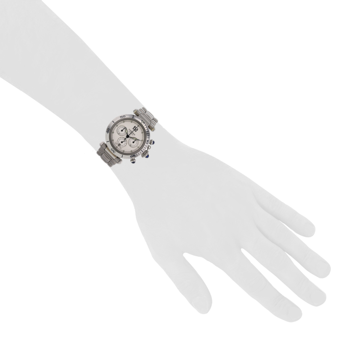 Cartier Pasha watch in stainless steel Ref: 2113 Circa 2000 - Detail D1