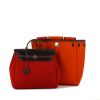 Hermes Herbag backpack in red and orange canvas and brown leather - Detail D3 thumbnail
