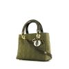 Dior medium model handbag in canvas cannage and olive green patent leather - 00pp thumbnail