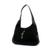 Gucci Jackie handbag in black leather and black canvas - 00pp thumbnail