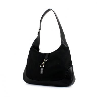 Bolso de mano Gucci Jackie en cuero negro y lona negra