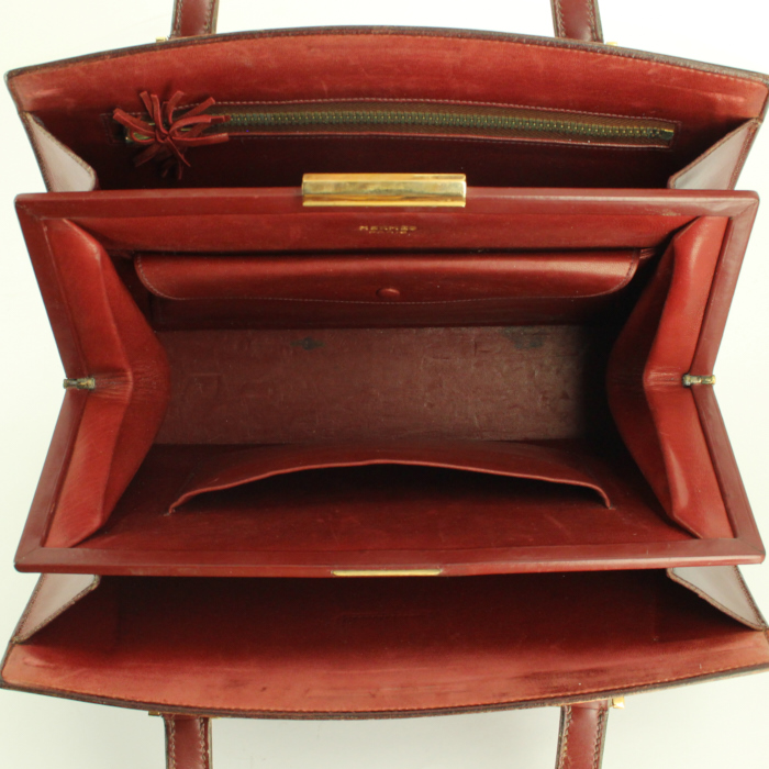 Sac à main Hermes Pullman en cuir box bordeaux - Detail D2