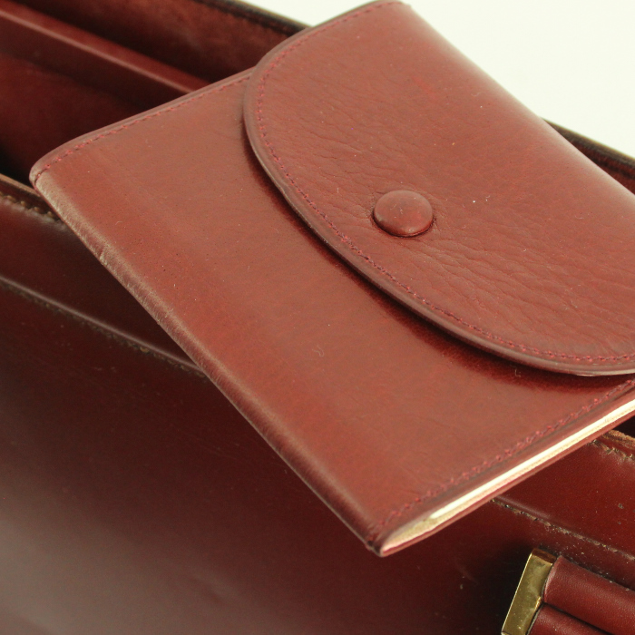 Sac à main Hermes Pullman en cuir box bordeaux - Detail D3