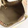 Burberry sac à main en toile enduite Haymarket beige et cuir doré - Detail D2 thumbnail