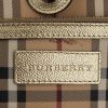 Burberry handbag in beige Haymarket canvas and gilt leather - Detail D4 thumbnail