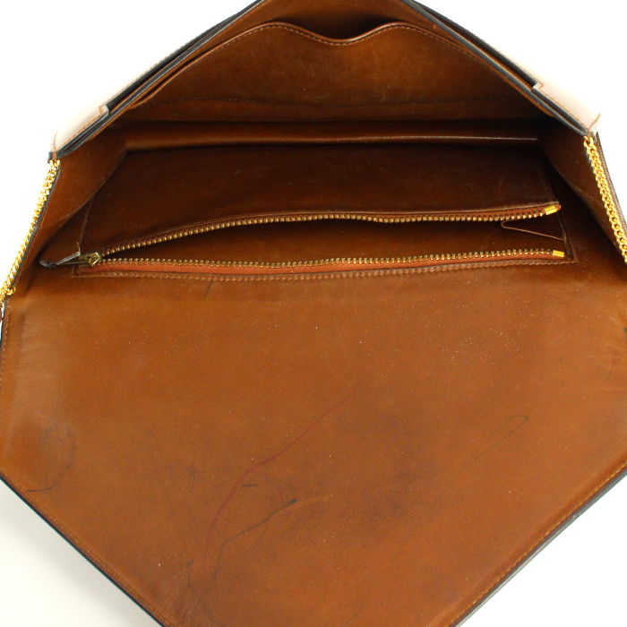 Bolso/bolsito Hermes Lydie en cuero marrón - Detail D2