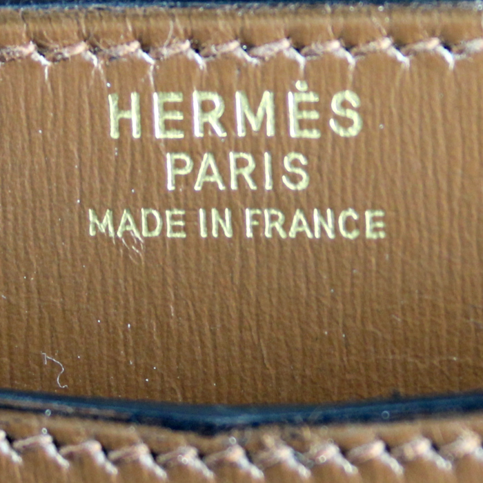 Bolso/bolsito Hermes Lydie en cuero marrón - Detail D4