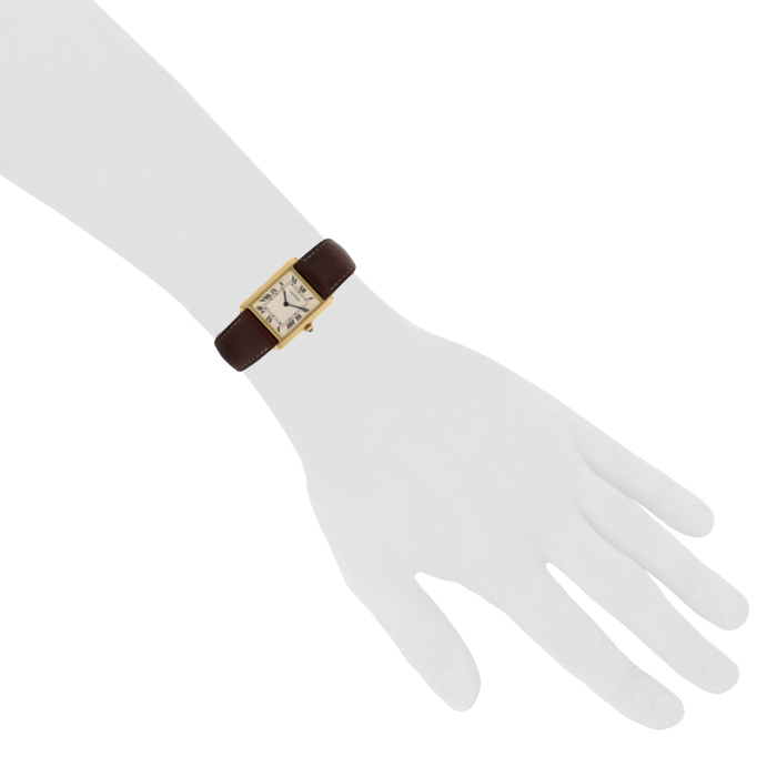 Montre Cartier Tank en or jaune Ref :  Tank Other Reference Vers  1988 - Detail D1