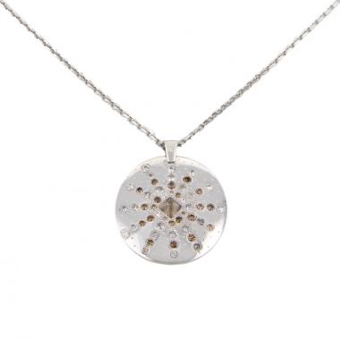 De Beers Talisman large model necklace in white gold,  diamonds and rough diamond