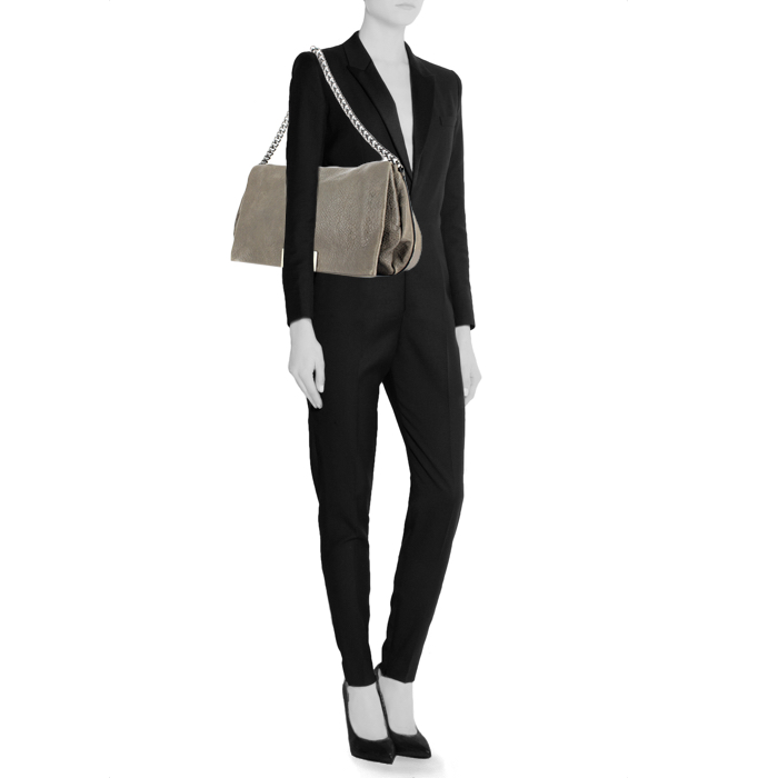 Celine handbag in taupe grained leather - Detail D1