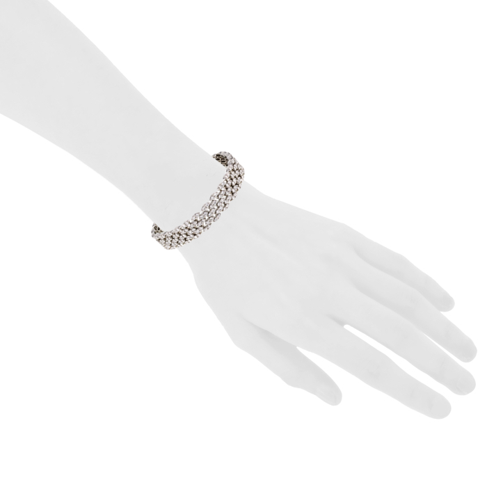Bracelet Mauboussin Je Le Veux grand modèle en or blanc et en diamants - Detail D1