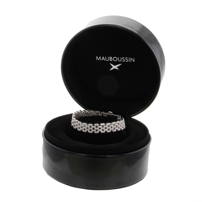 Brazalete Mauboussin Je Le Veux modelo grande en oro blanco y en diamantes