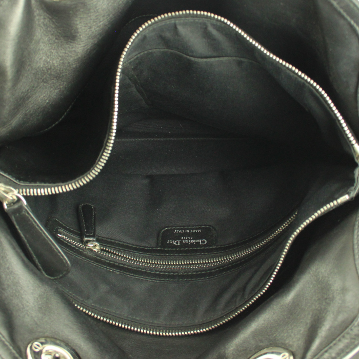 Dior sac à main Dior Granville moyen modèle en cuir noir - Detail D3