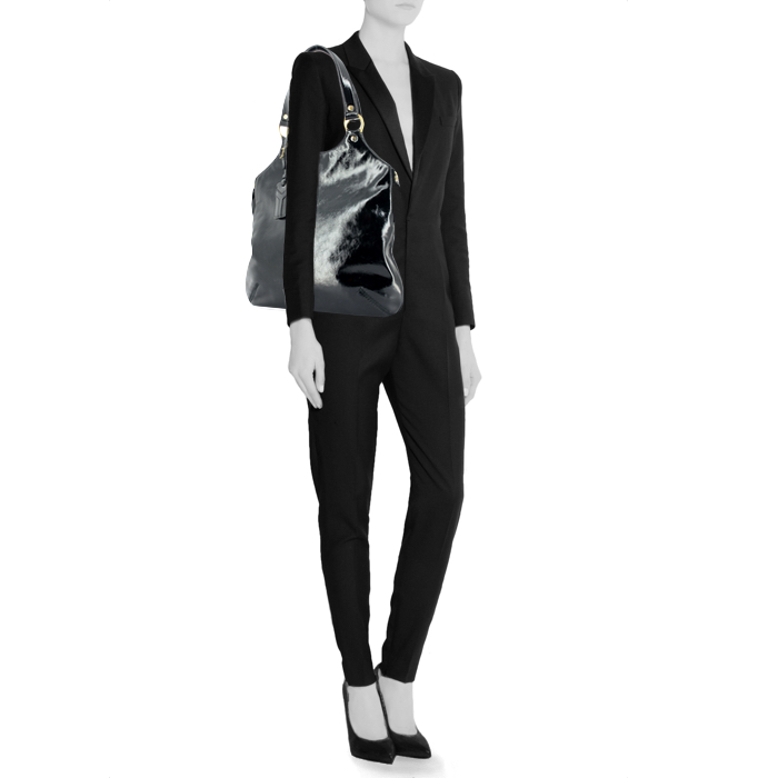 Tribute handbag in black patent leather - Detail D1