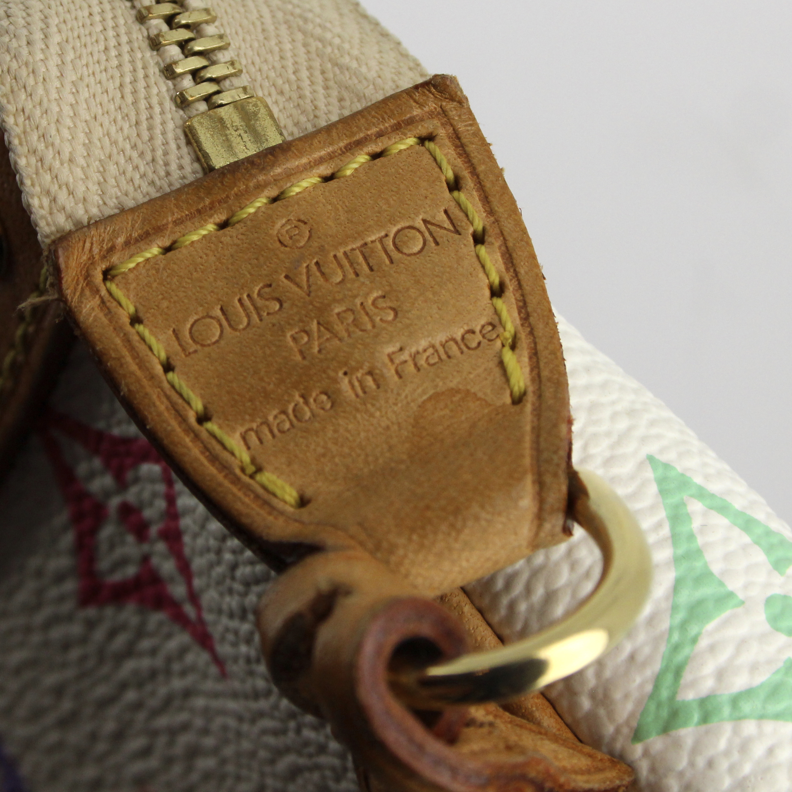 Louis Vuitton pochette en toile monogram multicolore et cuir naturel - Detail D3