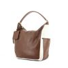 Yves Saint Laurent Multy handbag in brown leather and beige canvas - 00pp thumbnail
