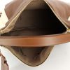 Yves Saint Laurent Multy handbag in brown leather and beige canvas - Detail D2 thumbnail