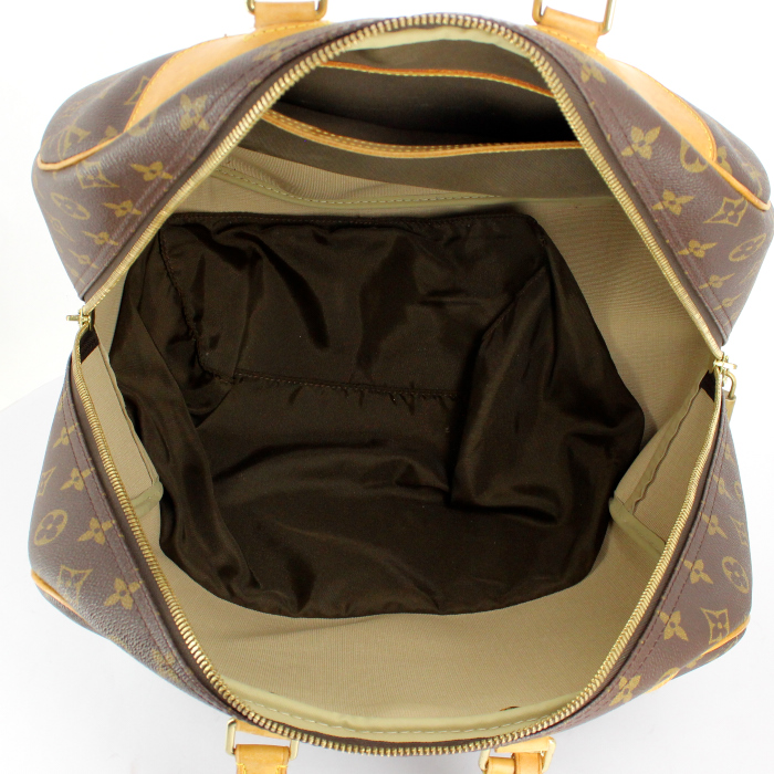 Louis Vuitton sac de week end Evasion en toile monogram et cuir naturel - Detail D2