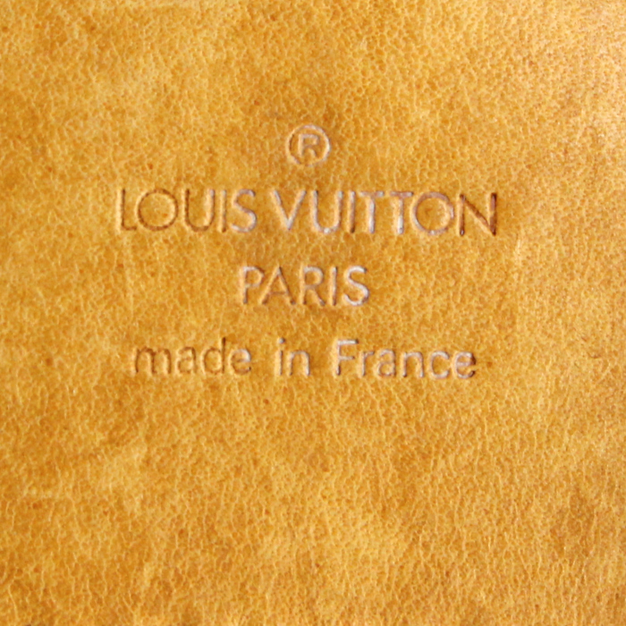 Louis Vuitton sac de week end Evasion en toile monogram et cuir naturel - Detail D3