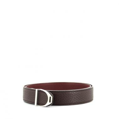 Hermes cinturón en cuero togo marrón chocolate