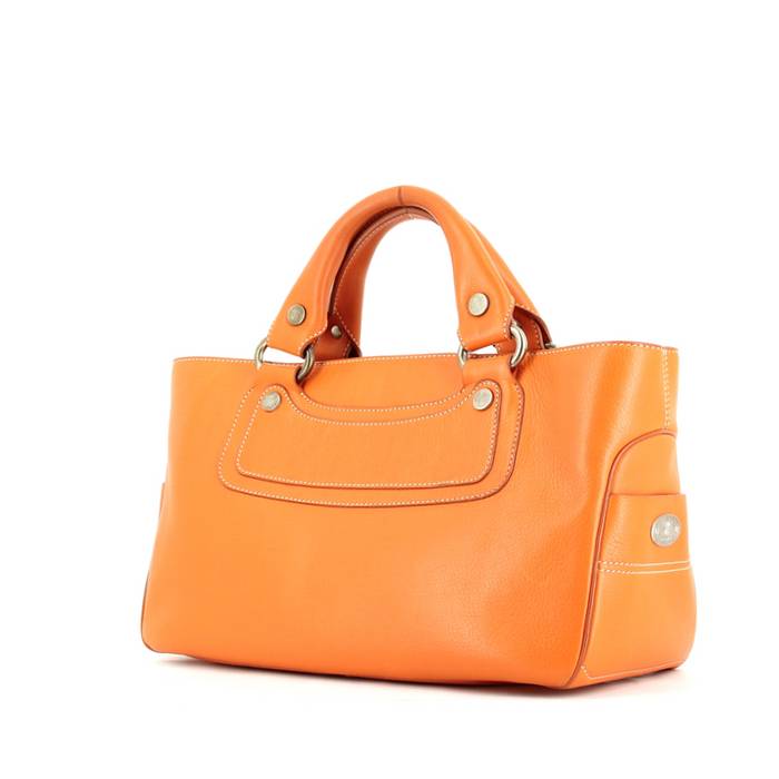 Saint Laurent Borsa Shopping Tote Bags In Yellow & Orange