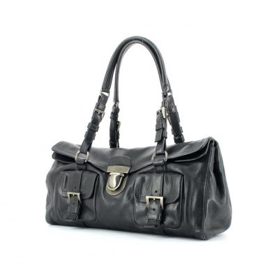 Bolso de mano Prada en cuero negro