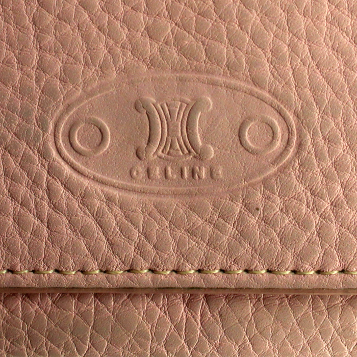 Portefeuille Celine en cuir rose - Detail D4